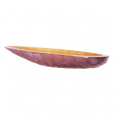 Monumental oblong amber Murano glass bowl